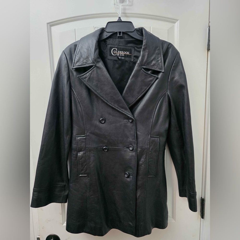 Women's Black Leather Coat